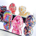 Wholesale Handmade Colorful Hand Blown Artistic Folk Art Egg Shaped Glass Crafts Multipurpose Storage Candy Box Home Decor Gift