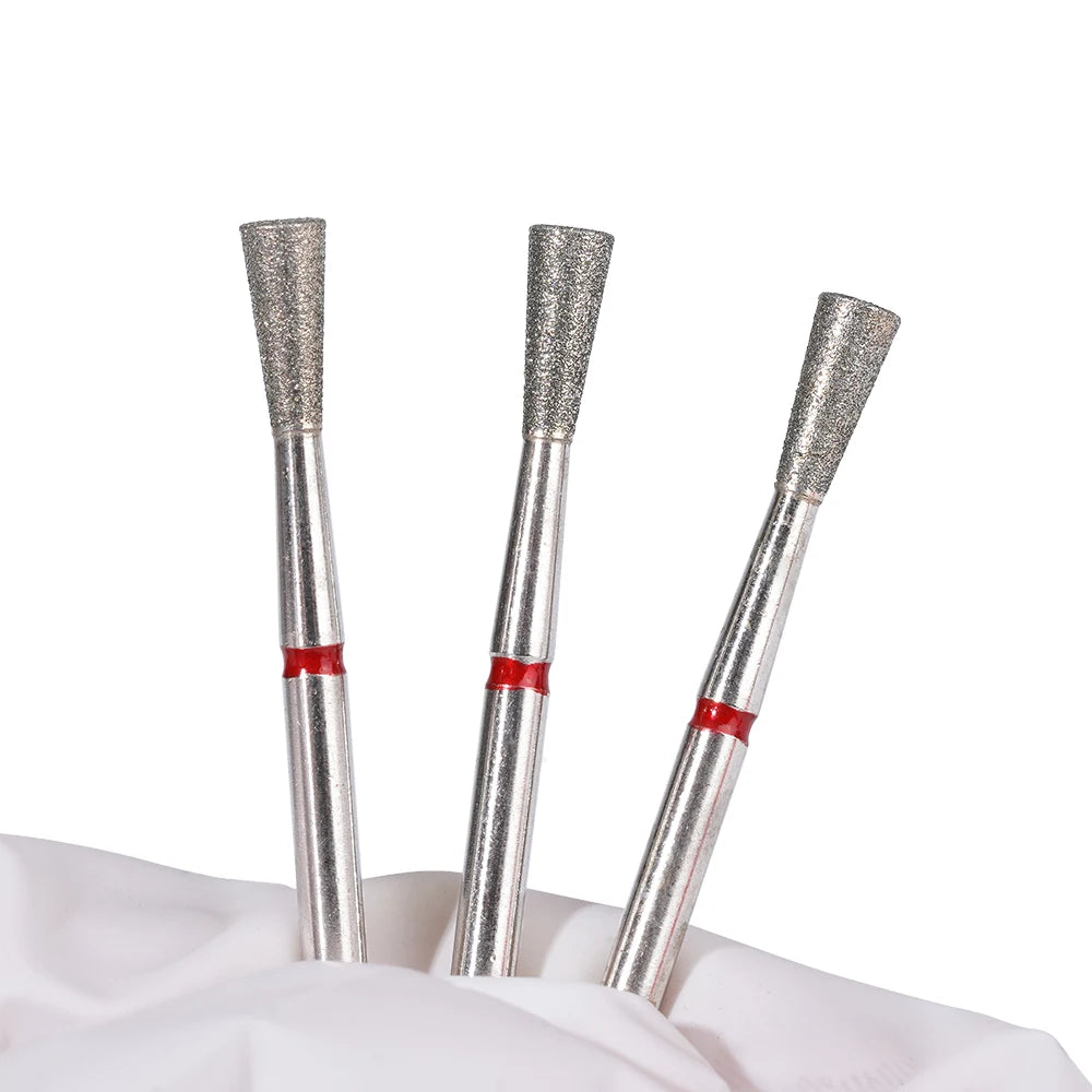 Inverted Tapered Shape Multi-Functional Diamond Nail Drill Bit Smooth Cuticle Clean Nail Polish Tool