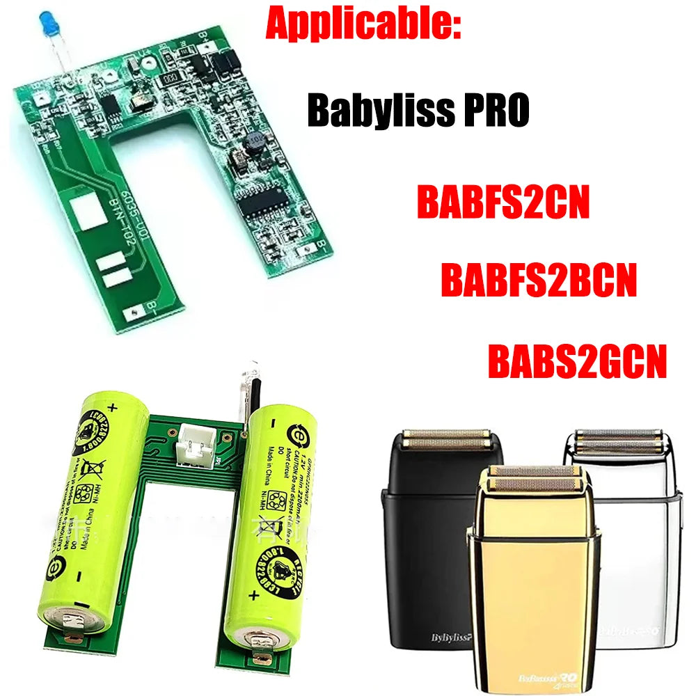 Motherboard Compatible with Babyliss Pro Professional Shaver BABFS2CN/BABFS2BCN/BABS2GCN Circuit Boards, Battery Accessories
