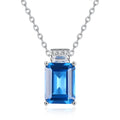 Colorful Treasure Necklace 925 Silver Pendant Clavicle Style Light Luxury Women's Jewelry Chain Necklace Women's Chain