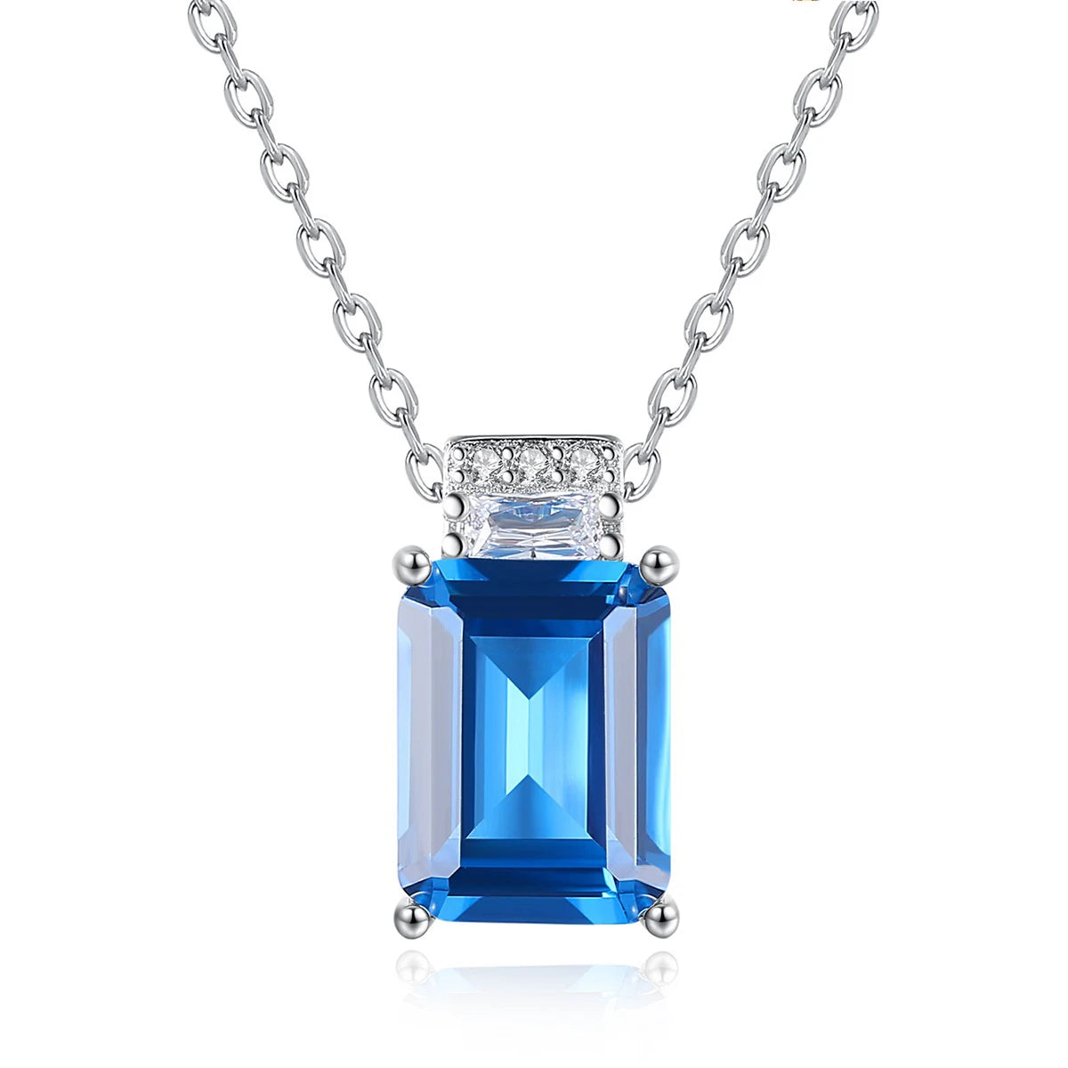 Colorful Treasure Necklace 925 Silver Pendant Clavicle Style Light Luxury Women's Jewelry Chain Necklace Women's Chain