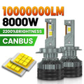 H7 H4 Led Canbus Car Headlight Bulbs 8000W 10000000LM H8 Led Lamp H9 H11 HB3 9005 HB4 9006 H1 9012 Hir2 LED 6000K Fog Light 12V