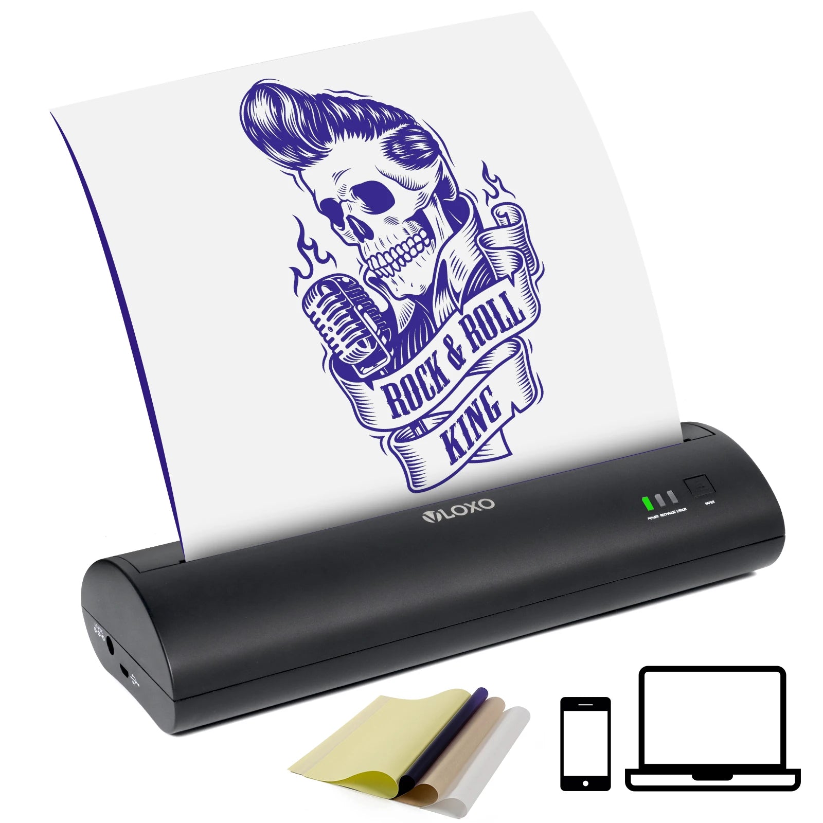 MHT-P8009 Tattoo Stencil Printer Wireless Battery Tattoo Thermal Copier Machine Tattoo Printer