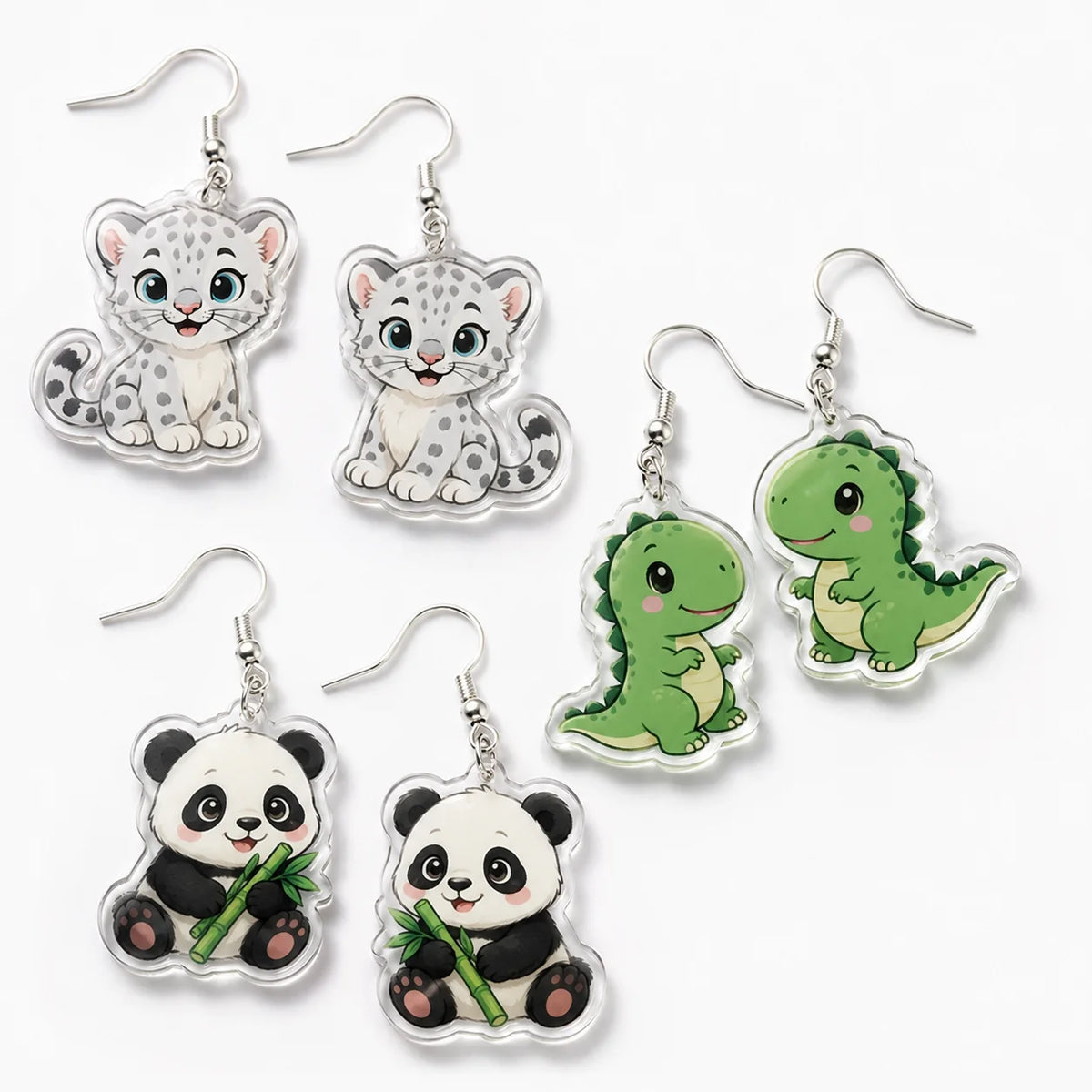 Custom Double-Sided PVC Cartoon Pattern Dangle Earrings Lightweight Hard-Wearing Bulk Fashionable Promotion Gifts/Souvenirs MegaBDM