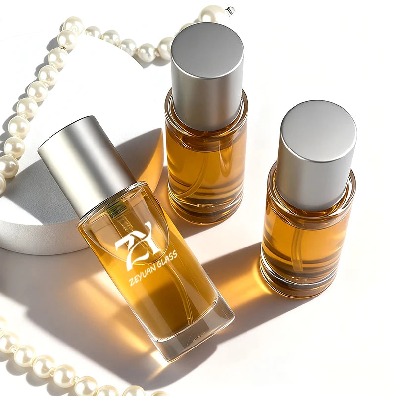 Wholesale 20ml Clear Round Glass Perfume Spray Bottle with Matte Silver Cap Empty Fragrance Atomizer MegaBDM