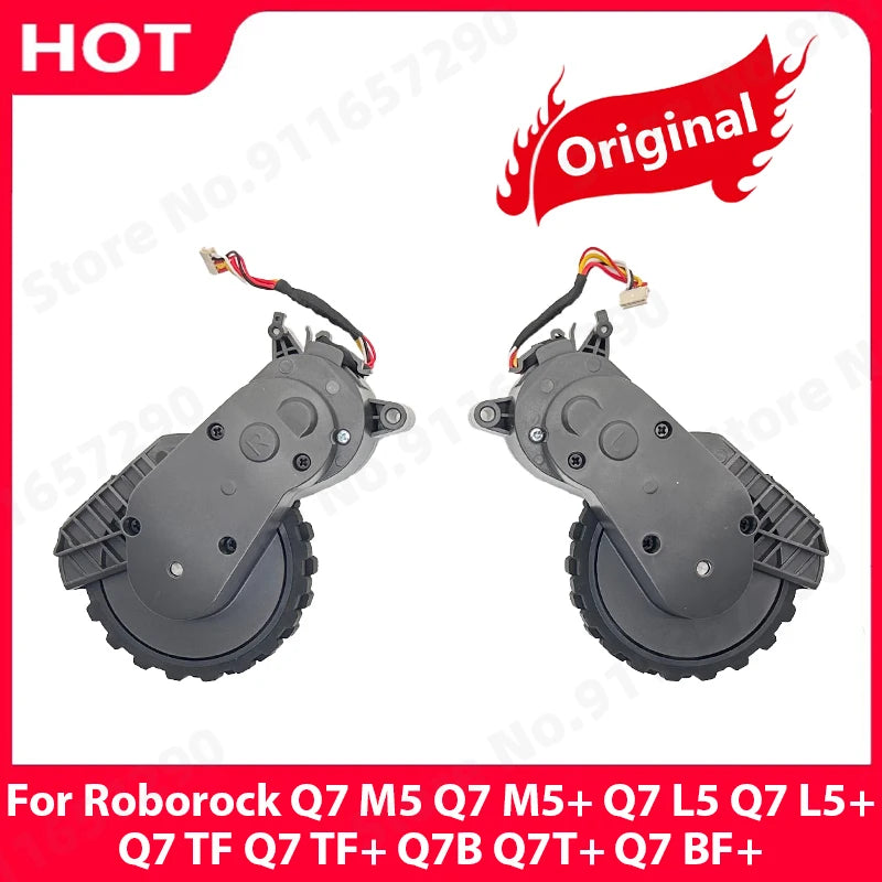 Left and Right Wheels Black For Roborock Q7 M5 Q7 M5+ Q7 L5 Q7 L5+ Q7 TF Q7 TF+ Q7B Q7T+ Q7 BF+ Vacuum Cleaner Wheel