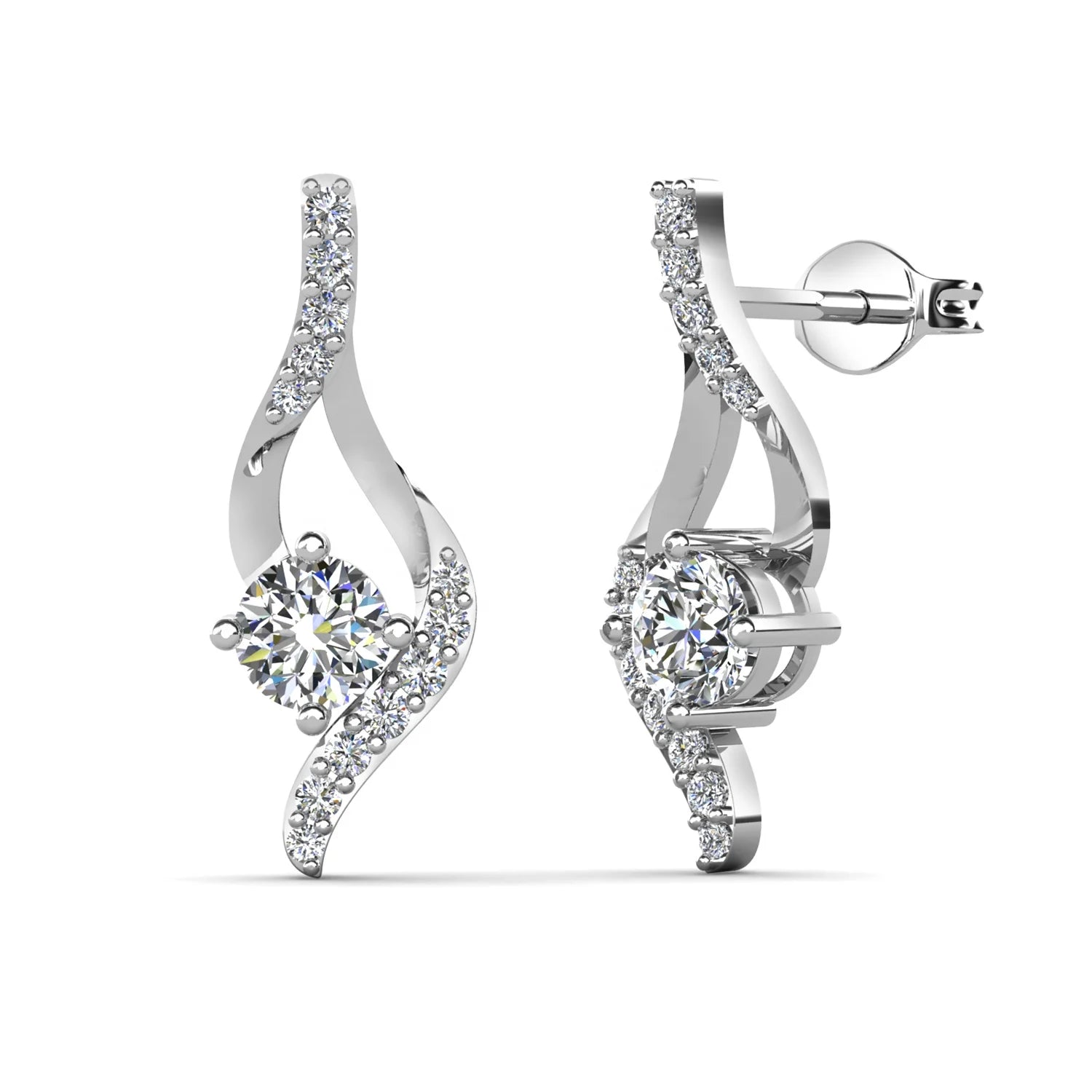 Wholesale 4mm GRA Moissanite Hypoallergenic 925 Silver Modern Twisted Stud Earrings Jewelry for Women Destiny Jewellery