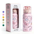 Northfox 350ml BPA Free Kids Stainless Steel Tumbler Durable Double Wall Vacuum Insulated Bottle with Straw Lid Handle