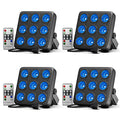 U`King 4PCS Square Par Lights 9X10W RGBW LED Stage Lights DMX Remote Control Par Lights for Wedding Disco Party Bar KTV Show MegaBDM