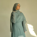 YKD013 2026 Eid Muslim Women Dress Islamic Hijab Traditional Crinkle Fabric Charm Elegant Cape Dress with Brooch Flowy Set