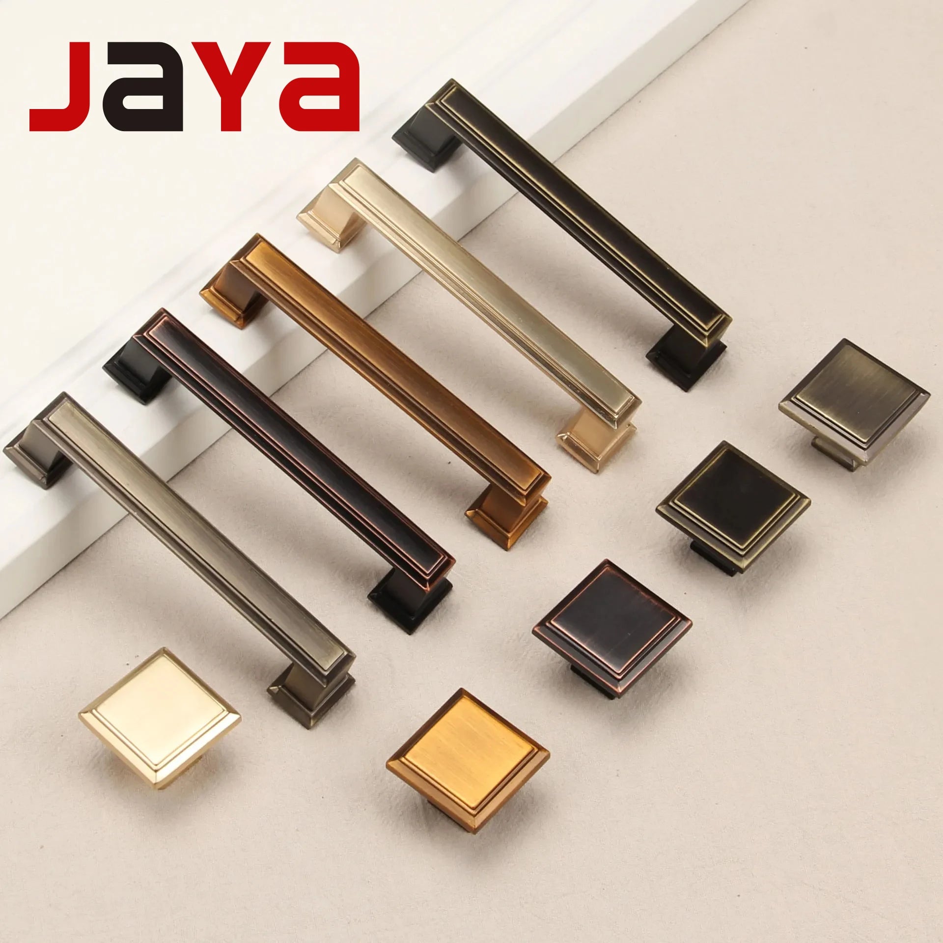 JAYA New Chinese Simple Green Bronze  Zinc Alloy Classic Cabinet  Furniture Handle