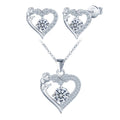 Jewelry Set Rose Edge Moissanite Stud Earrings 925 Sterling Silver Heart Shape Pendant Necklace