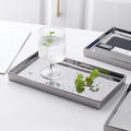 Light Luxury Silver Plated Ceramic Rectangle Nordic Multifunctional Durable Polished Finish Jewelry Storage Tray for Hotel