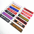 2 Custom Woven Fabric Embroidered Jet Tag Keychain Anime Girl Style Flight Label Brand Wholesale Promotional Gift Key Tag
