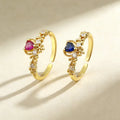 QIKU Romantic Luxury Heart Shape 5 Colors Rhinestone Ring Trendy Creativity Opening Adjustable Jewelry Wholesale Factory Price