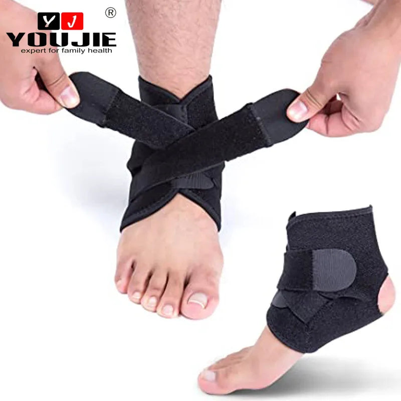 Professional Unisex Neoprene Compression Ankle Support Brace Waterproof Open Heel Design Hook Loop Closure Foot Sleeve Binding