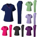 Medical Uniforms With 5 Pockets V-Neck Scrub Top & Jogger Pants Medical Uniforms Scrub Suit for Women Large