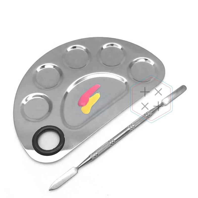 Custom Logo Stainless Steel Cosmetic Tool Makeup Mixing Palette for Nail-art