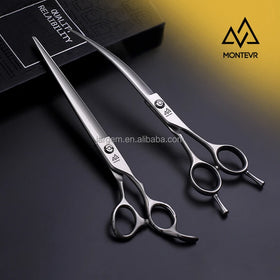 Comfortable Pet Scissors Kit 7.5 Inch Professional Dog Shears Set Curved Scissors Smooth Cutting Shears
