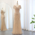 Jancember SZ045 Fairy Rose Golden Crystal Mermaid Evening Party Women's Dresses