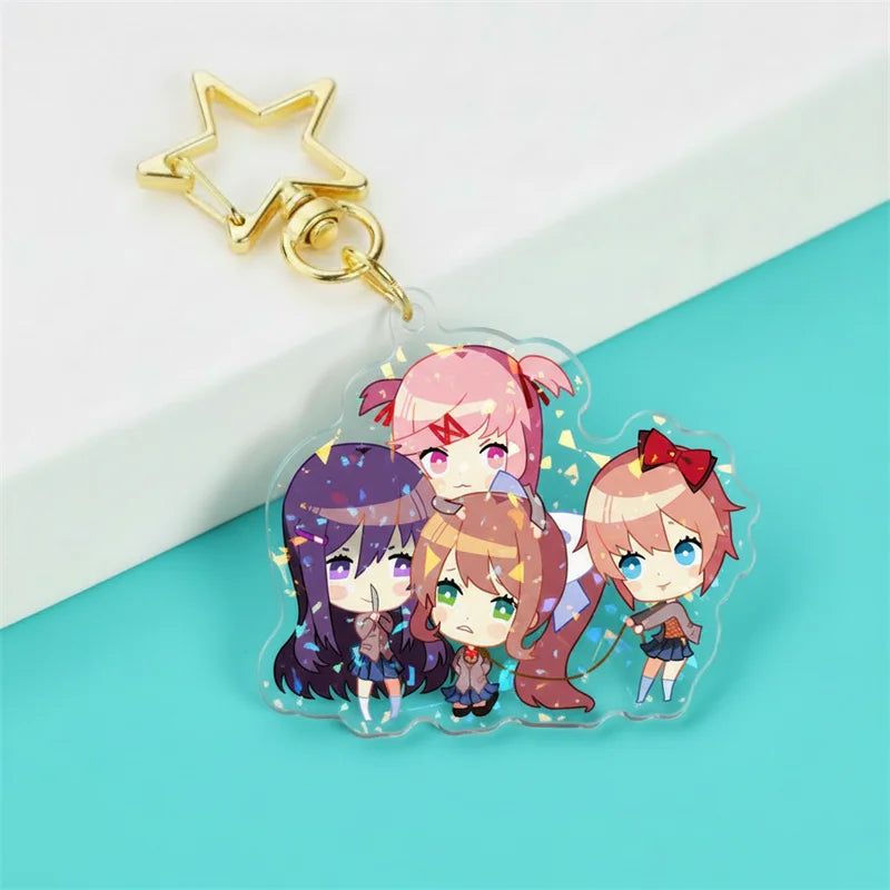 Cartoon Keychain Wholesale Custom Acrylic Pendant Custom Cartoon Acrylic Keychain Clear Color Background