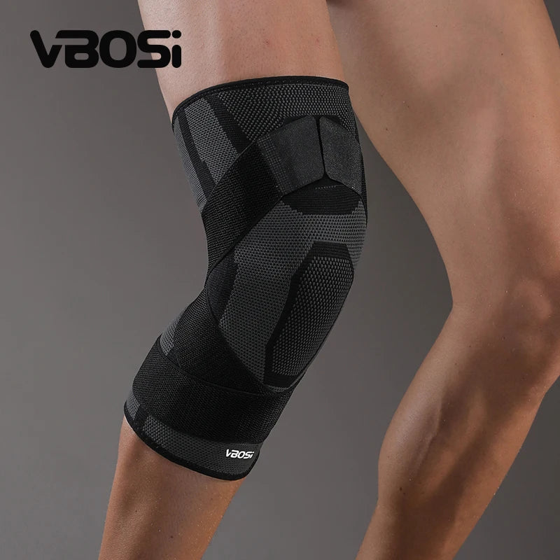 VBOSI Bsci Factory Price Adjustable Nylon Compression Knee Sleeve Breathable Knee Support Brace Basketball Volleyball Sports