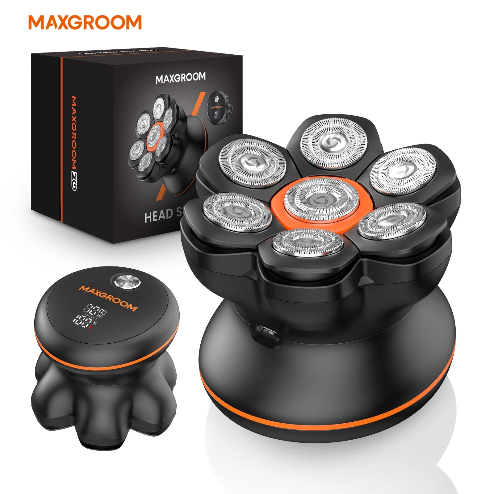 MAXGROOM 7D Head Shaver for Bald Men IXP6 Waterproof USB Rechargeable Electric Hair Trimmer Beard Floating Blade Magnetic Razor