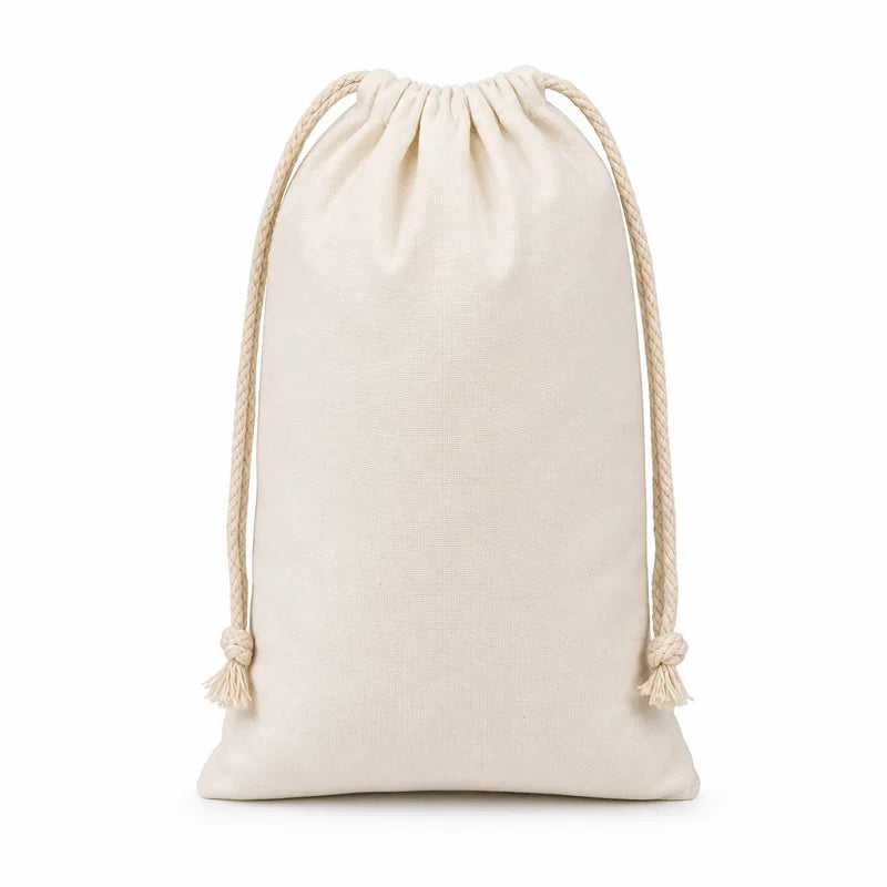 Custom Logo High Quality Recyclable Cotton Drawstring Pouch Eco-Friendly Screen Printing Storage Bag for Candle Stickers Gift MegaBDM