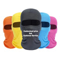 Custom Logo Polyester Balaclava Face Mask Lightweight Breathable Outdoor Sports Full Head Cover Stretch Fabric Ninja Hood Style