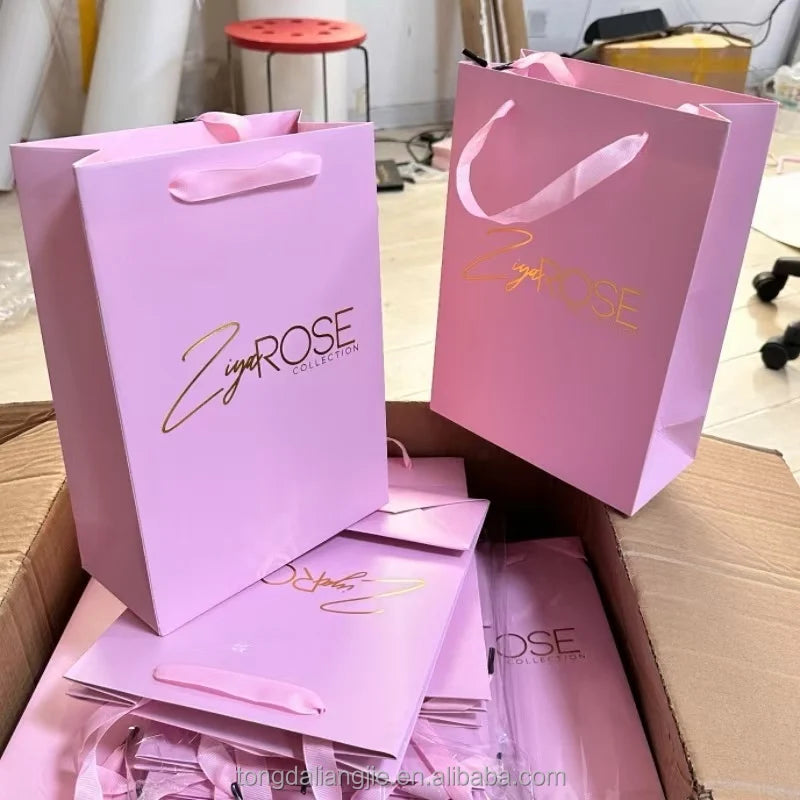 2025 Custom Printed Hard Paper Bag Shopping Paper Bag with Handles Colored Printing Gift Bags