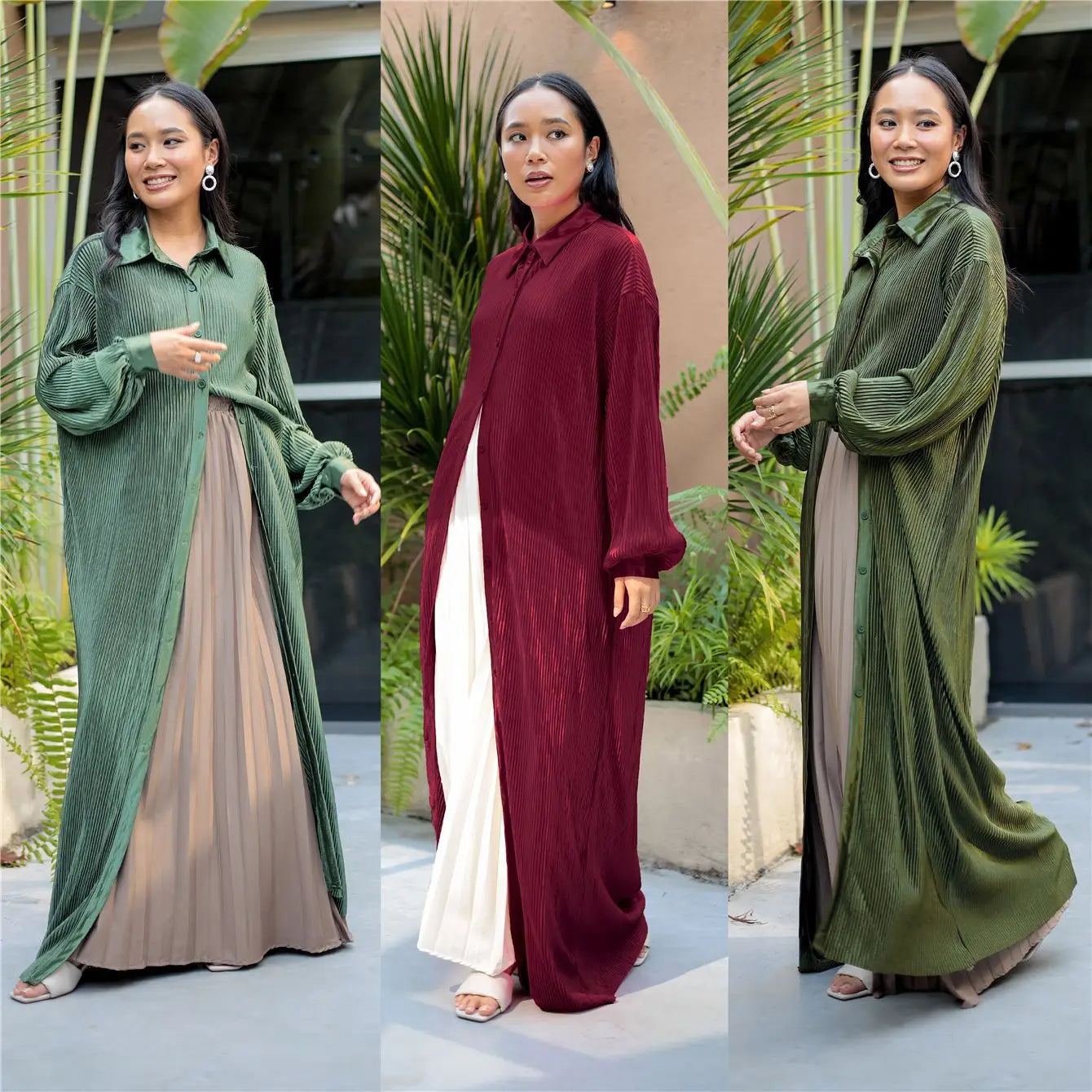 2023 New Style Women Luxury Abaya Elegant Lapel Collar Solid Color Long Sleeve  Manufacturers for Customs Clothes