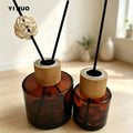 YN-Wholesale Luxury Round Empty Amber Clear Glass Reed Diffuser Bottle 100ml150ml200ml With Stick MegaBDM