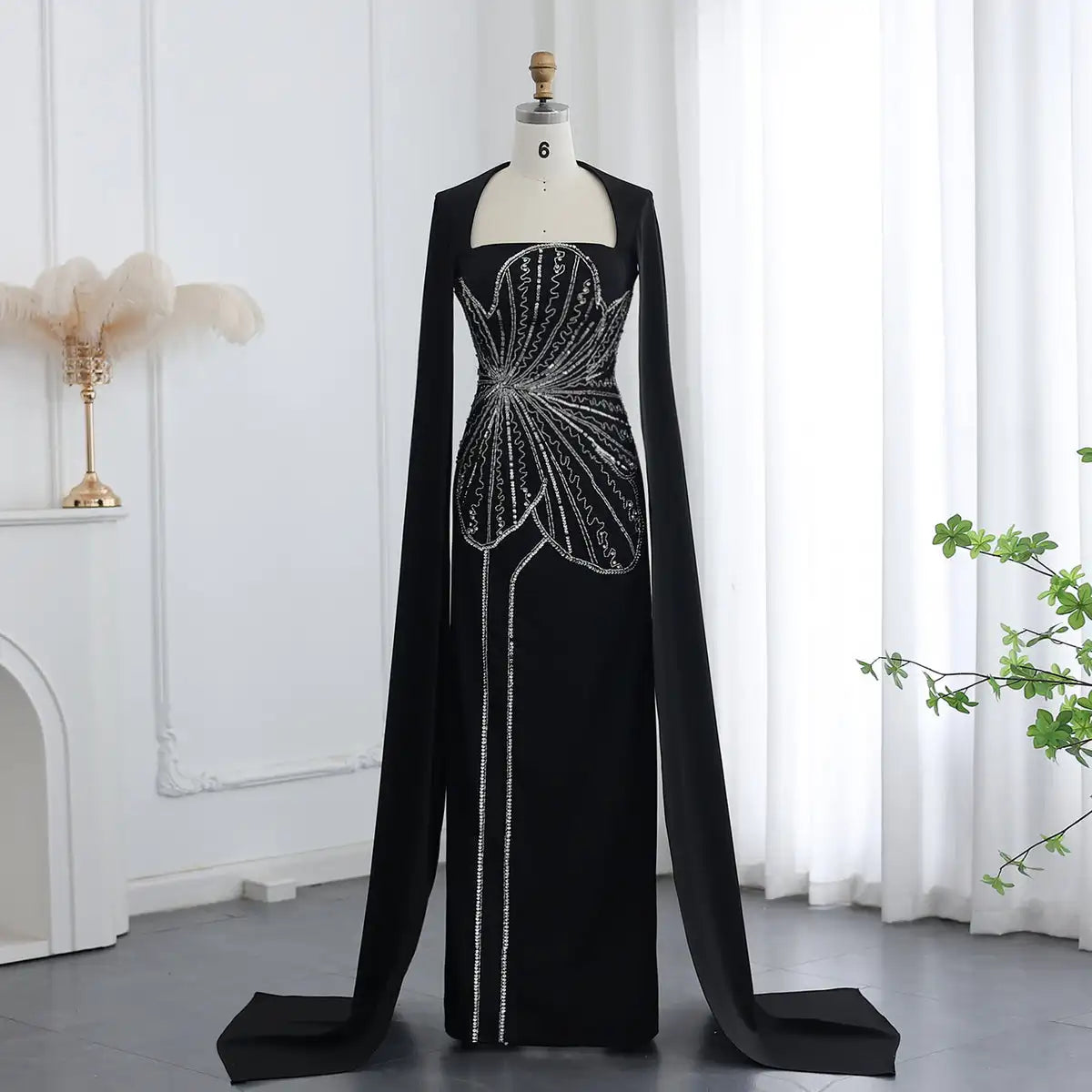 Jancember LSZ275 Luxury Long Sleeve Full Sequins Shiny Diamond Beading Formal Party Evening Dress