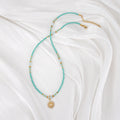 Waterproof Bohemia Choker Gold Plated Women Stainless Steel Natural Stone Sun Pendant Fashion Jewelry Necklaces MegaBDM