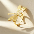 QIKU Wholesale Dragonfly Animal Ring | Copper & Gold Plated | Latest Trendy Fashion Rings for Men & Women