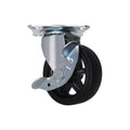 3 Inch Black TPR Swivel Side Brake Plate Caster Wheels Durable Industrial Supermarket 90kg Load Capacity Furniture Caster