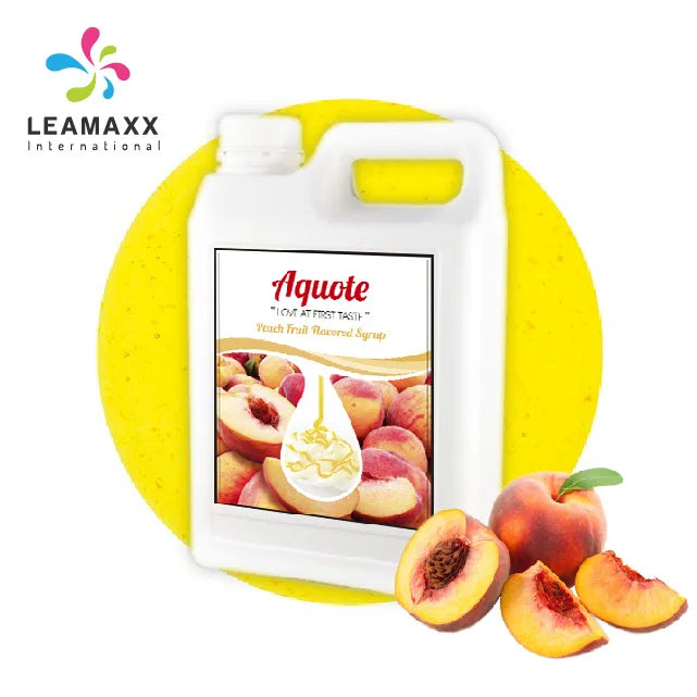 2026 Leamaxx Taiwan Peach Fruit Syrup Concentrated Juice Liquid Bubble Tea Shop Supplies Ingredients 2.5kg Bottles HACCP