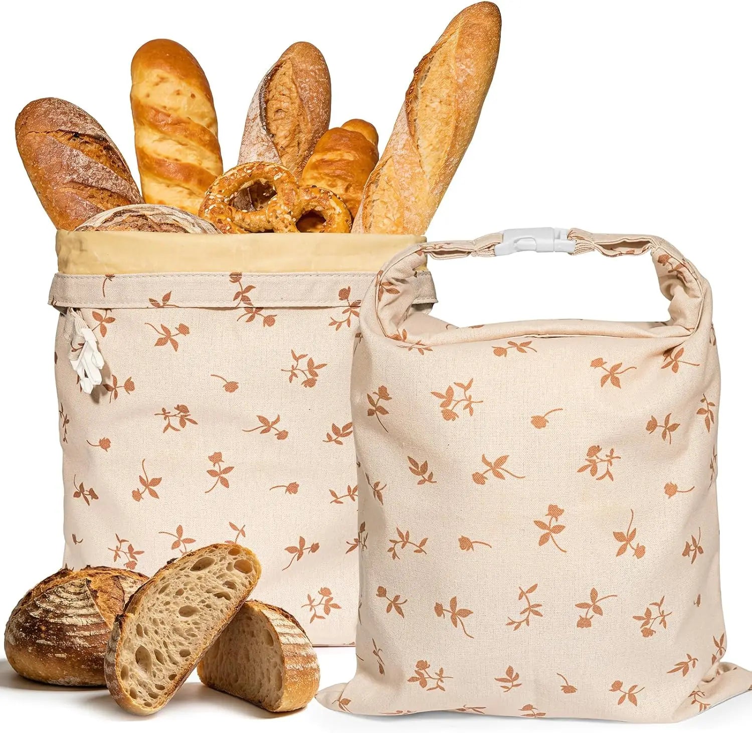 Beeswax Bread Bags for Sourdough Reusable Beeswax Bread Bags for Homemade Sourdough XL Natural Food Storage Bag
