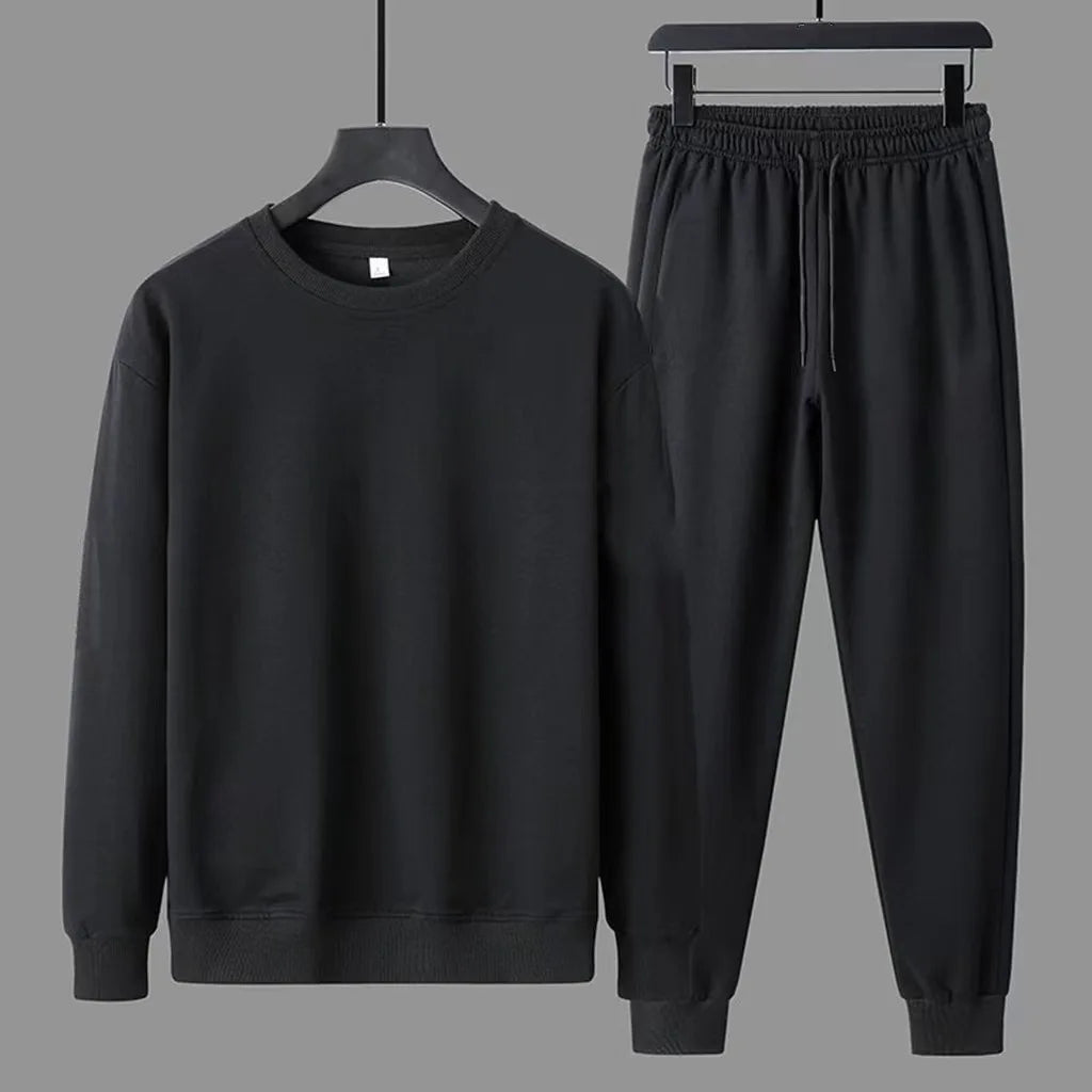 Mens Crew Neck Sweatshirt and Pants Set Casual Sports Tracksuit Long Sleeve Two Piece Running Outfit Autumn Activewear Wholesale MegaBDM
