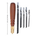Round Wooden Handle Detachable Woodworking Jig Saw With Brass Collet Chuck and 5 Pcs Fine Coarse Teeth Jigsaw Blades MegaBDM