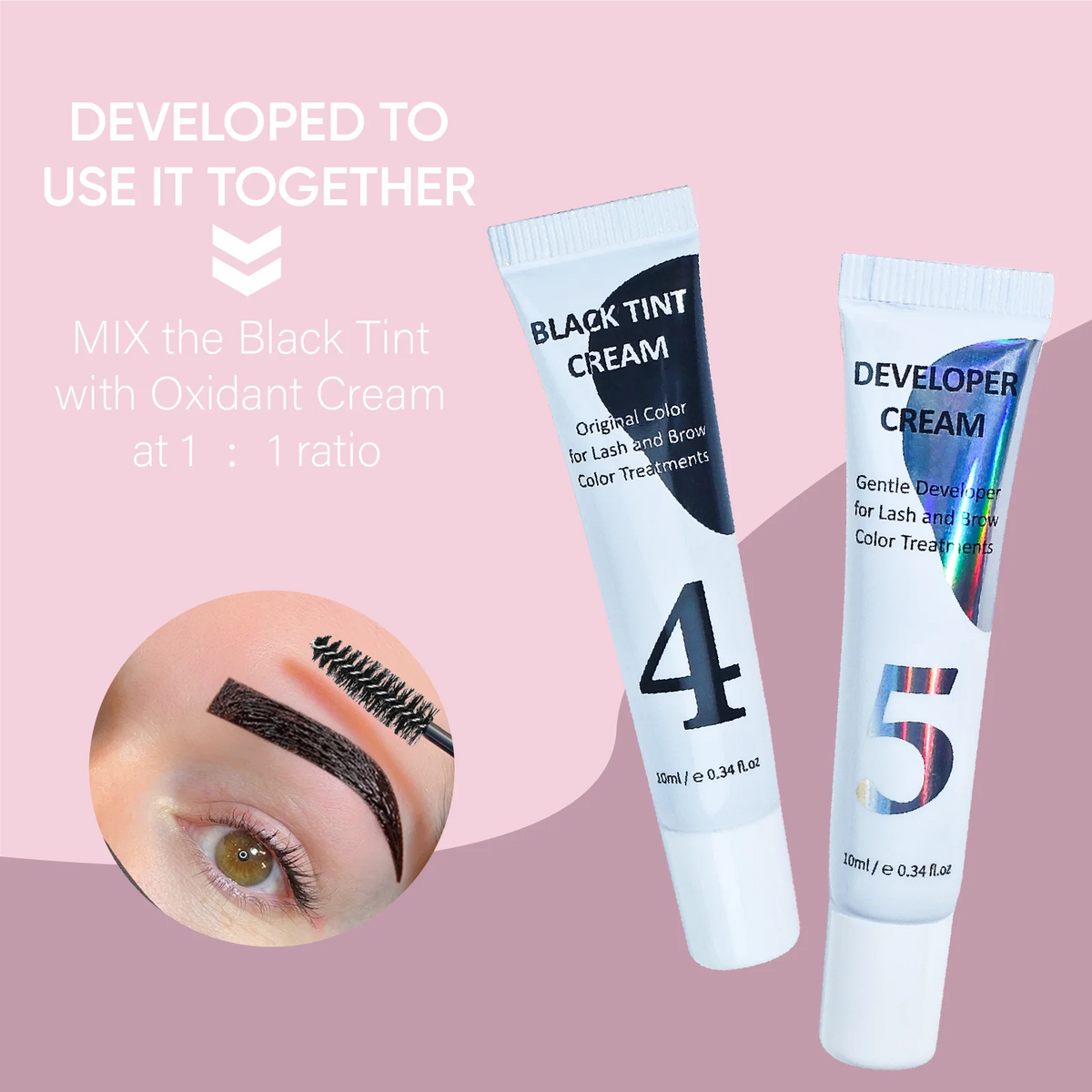 LiBeauty10ml Black Tint Henna Nrow Tint Kit Salon Eyelash Brow Dye Tint Kit Fast Long Lasting Waterproof Eyebrow Tint Kit MegaBDM