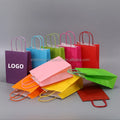 EXW Price Sustainable Ribbon Handle Gift Carrier Packaging Custom Logo Print Design Luxury Kraft Paper Shopping Bag