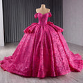 Jancember 241110 Beautiful Fuchsia Pearls Puffy Evening Dresses for Birthday Party MegaBDM
