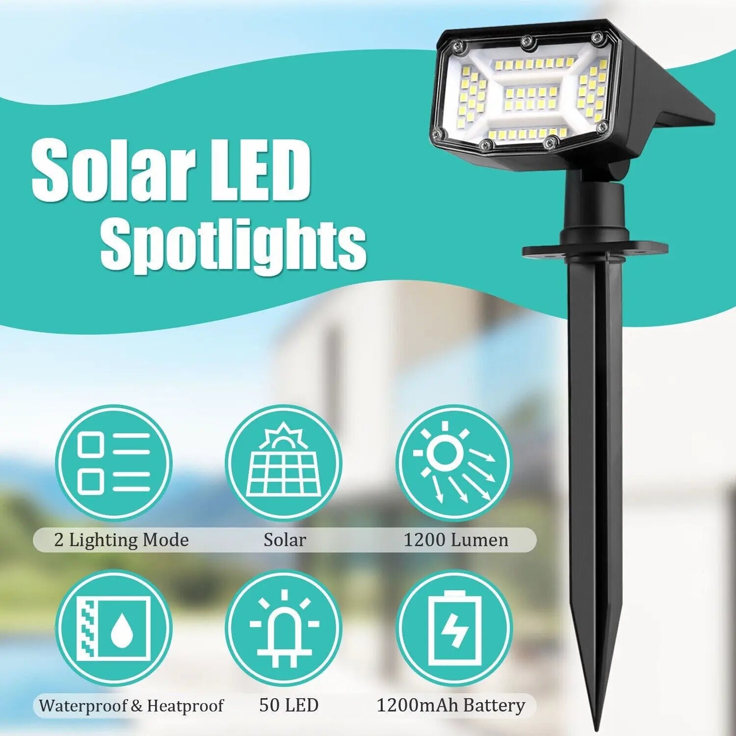 High Quality Cheap Price 50 LED Lights Outdoor Solar Spot Light Waterproof Solar Spotlight
