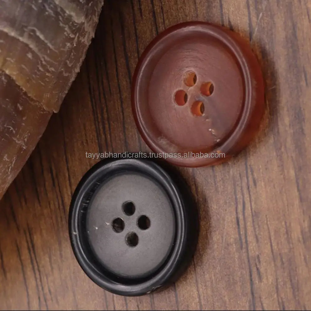 Buffalo Horn Blank's Button Best Quality Round Blank Button for Garment Use Indian Water Buffalo Horn Button Blank