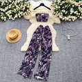Summer Women's Y2K Sets Sleeveless Tube Top And High Waist Printed Set Jogging Suits Wholesale
