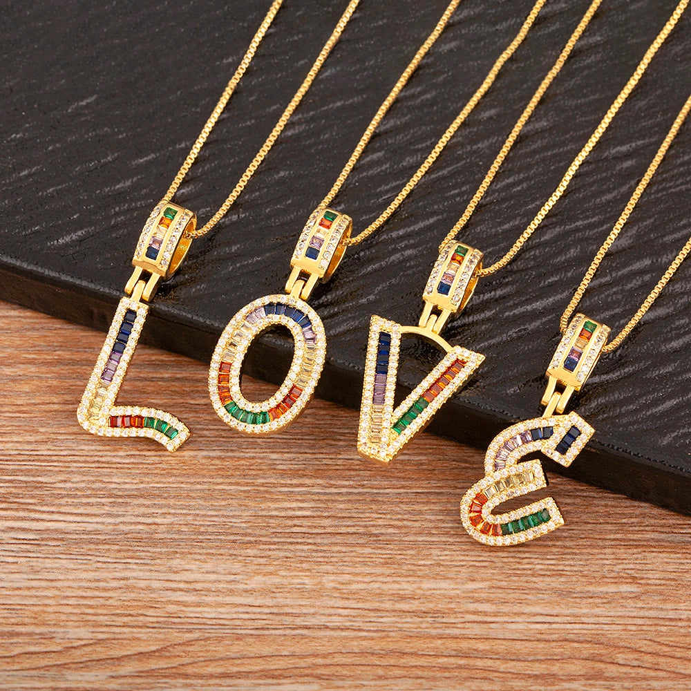 QIKU Dainty Gold-Plated Initial Pendant Necklace Women's Alphabet Letter Necklace Trendy Daily Wear Gift Made From Copper