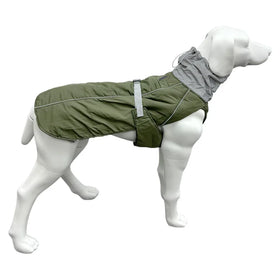 Waterproof Reflective Dog Jacket Warm Winter Dog Coat with High Collar Adjustable Windproof Pet Apparel for Medium Large Dogs