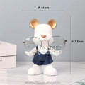 Modern White Ceramic Bear Dish Bowl Statue Storage Watch Key Stand Glasses Jewelry Display Holder for Home Decoration