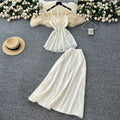 Summer Women's Roman Sets Halter Tunic Top And High Waist Mesh Skirts Set Clothing Wholesale